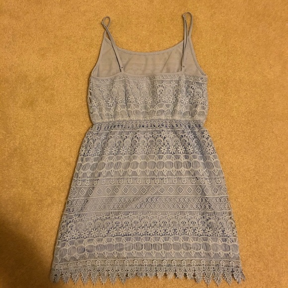 💜H&M Light Blue Mini Lace Patterned Dress - Picture 4 of 8